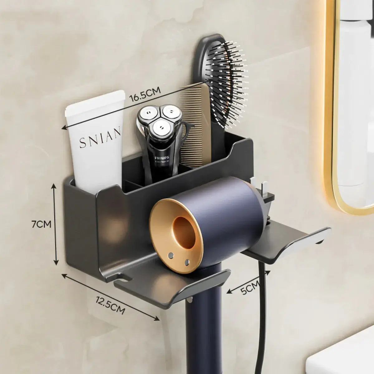 Wall-Hang Hair Dryer Organizer