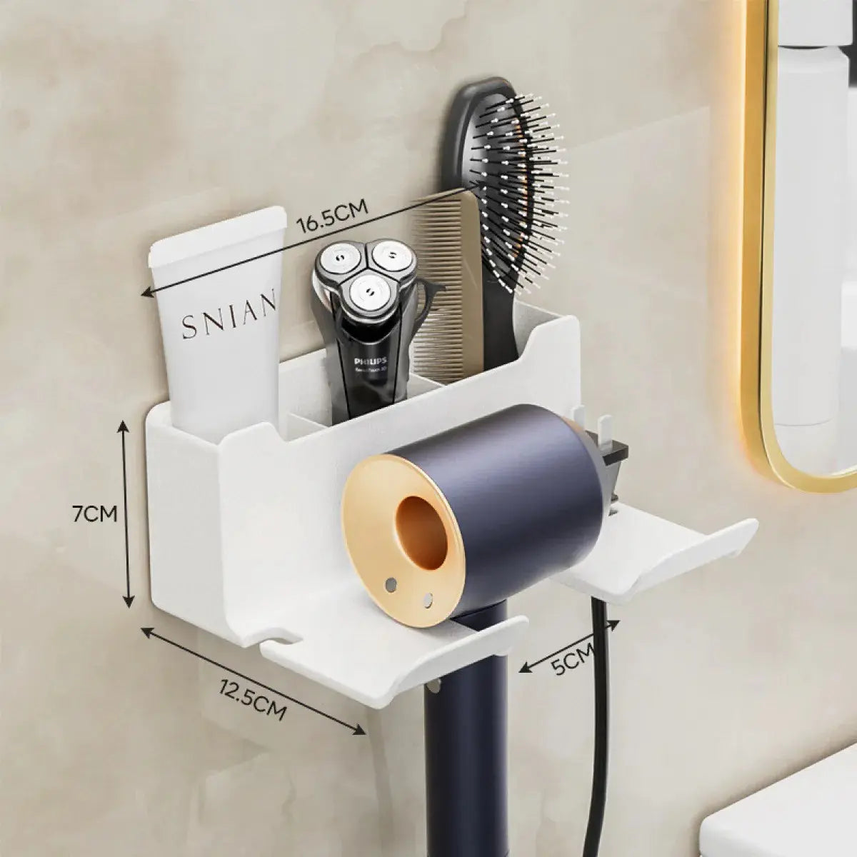 Wall-Hang Hair Dryer Organizer