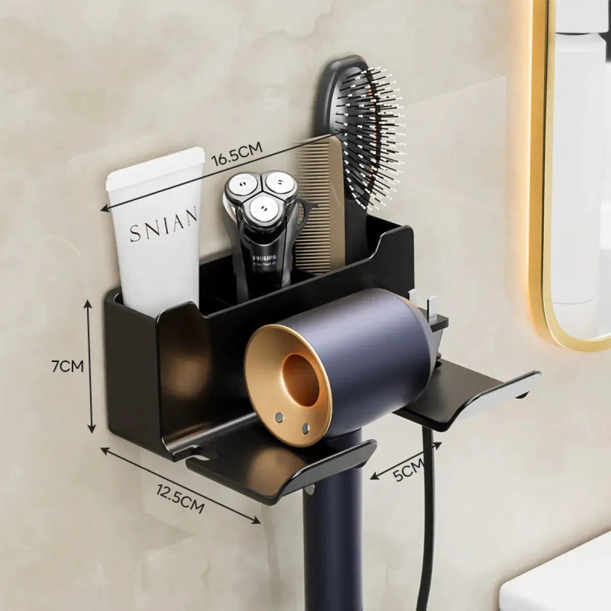 Wall-Hang Hair Dryer Organizer
