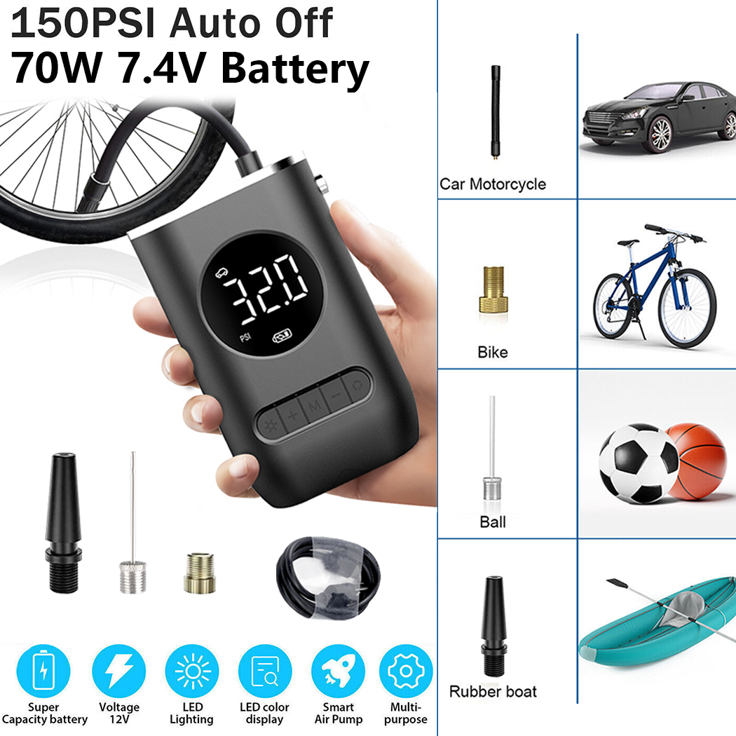 Cordless Rechargeable Tire Inflator – Portable Electric Air Pump with USB Charging