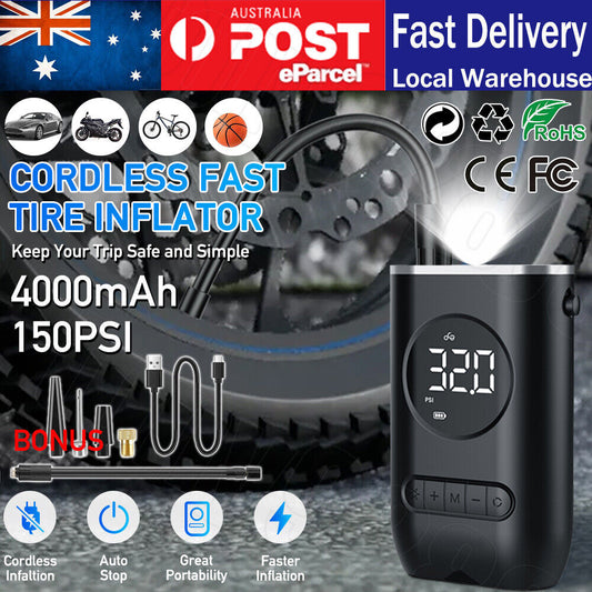 Cordless Rechargeable Tire Inflator – Portable Electric Air Pump with USB Charging